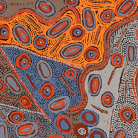 Aboriginal Artwork by Freda Napaljarri Jurrah, Witi Jukurrpa (Ceremonial Pole Dreaming) - Yanjirlpiri, 76x46cm