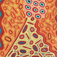 Aboriginal Artwork by Freda Napaljarri Jurrah, Witi Jukurrpa (Ceremonial Pole Dreaming) - Jirla, 122x61cm