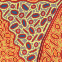 Aboriginal Artwork by Freda Napaljarri Jurrah, Witi Jukurrpa (Ceremonial Pole Dreaming) - Jirla, 122x61cm