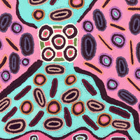 Aboriginal Artwork by Freda Napaljarri Jurrah, Witi Jukurrpa (Ceremonial Pole Dreaming) - Jirla, 61x61cm