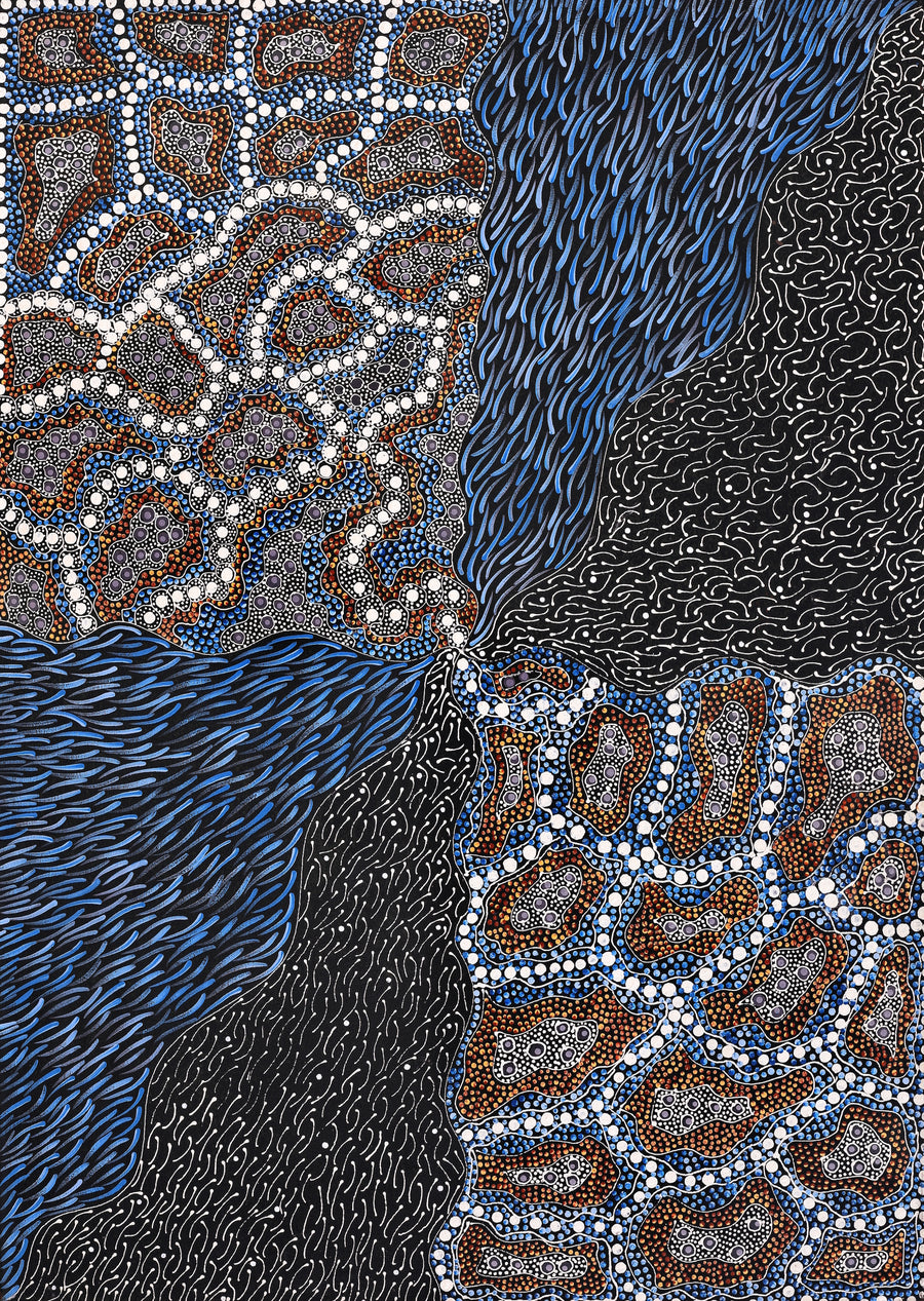 Aboriginal Artwork by Grace Napangardi Butcher, Pikilyi Jukurrpa (Vaughan Springs Dreaming), 107x76cm