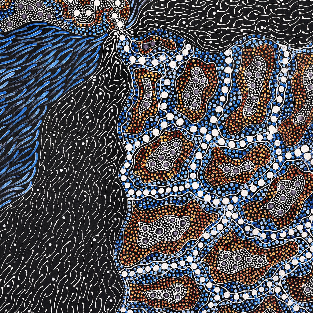 Aboriginal Artwork by Grace Napangardi Butcher, Pikilyi Jukurrpa (Vaughan Springs Dreaming), 107x76cm