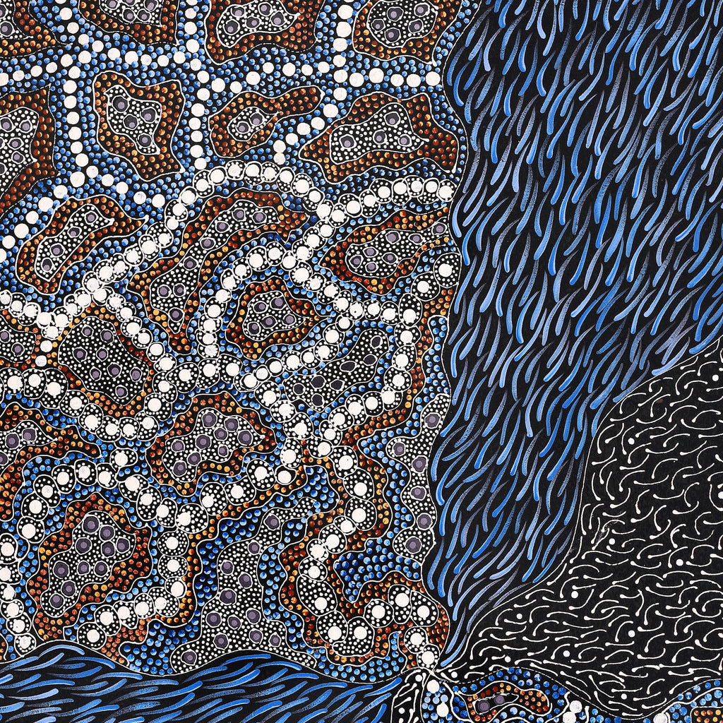 Aboriginal Artwork by Grace Napangardi Butcher, Pikilyi Jukurrpa (Vaughan Springs Dreaming), 107x76cm