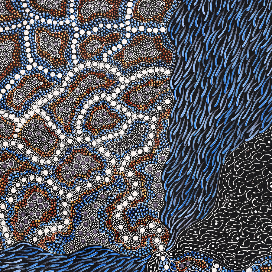 Aboriginal Artwork by Grace Napangardi Butcher, Pikilyi Jukurrpa (Vaughan Springs Dreaming), 107x76cm