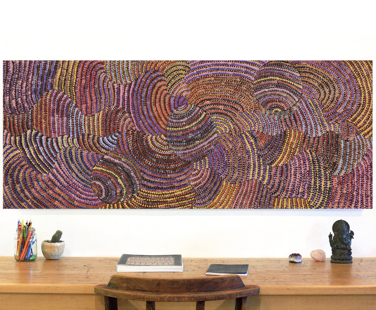 Aboriginal Art by Grace Napangardi Butcher, Pikilyi Jukurrpa (Vaughan Springs Dreaming), 152x61cm - ART ARK®