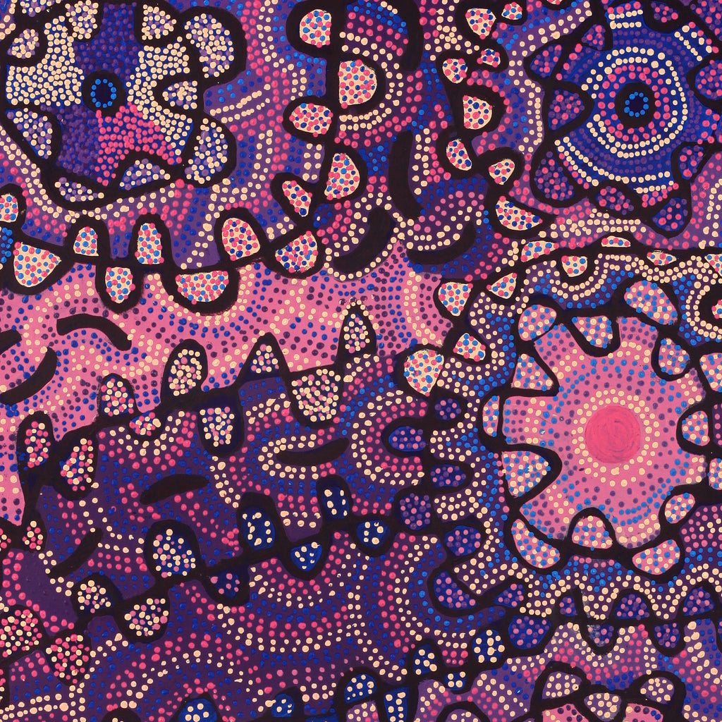 Aboriginal Artwork by Gayle Napangardi Gibson, Mina Mina Jukurrpa - Ngalyipi, 122x107cm