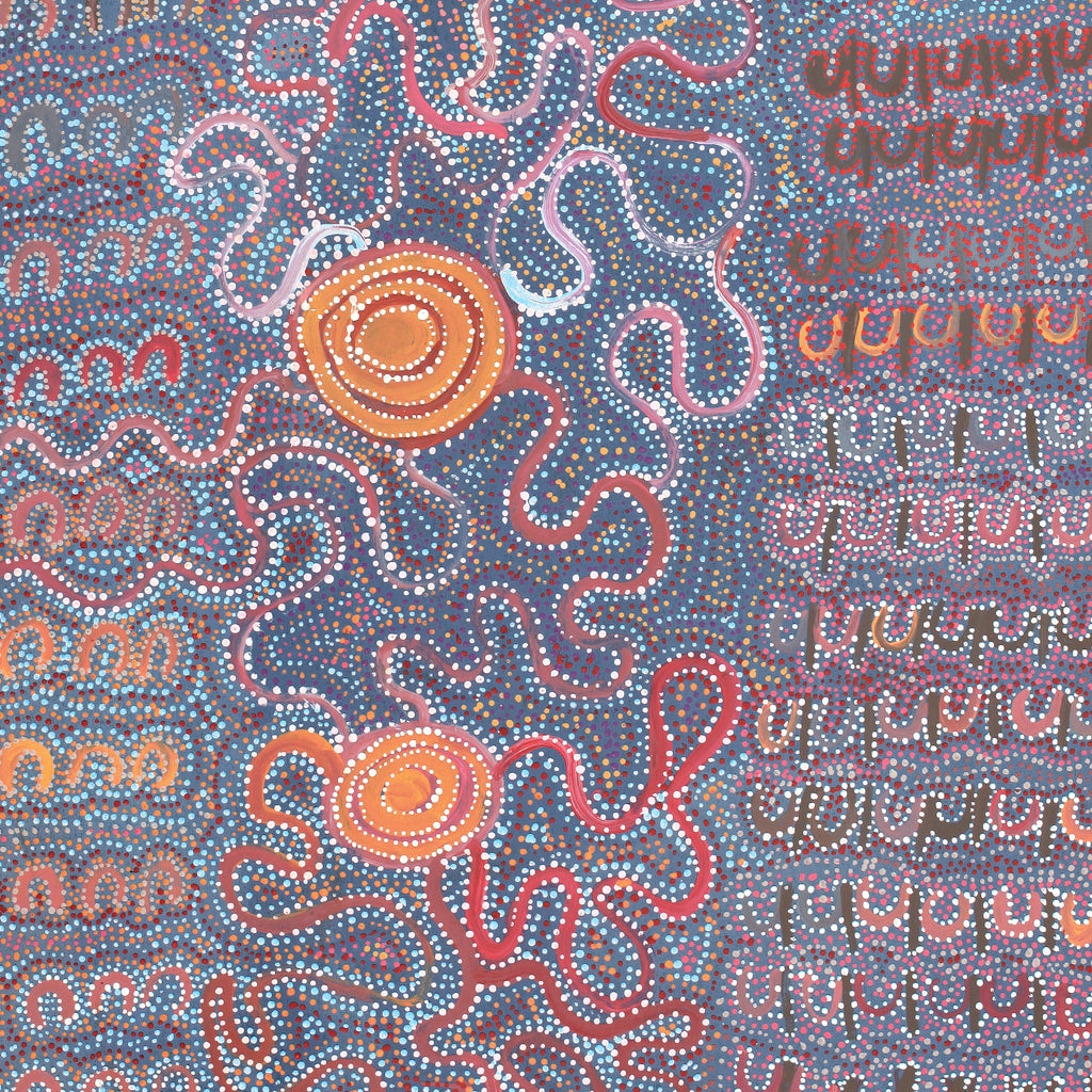 Aboriginal Artwork by Gayle Napangardi Gibson, Mina Mina Jukurrpa - Ngalyipi, 182x107cm
