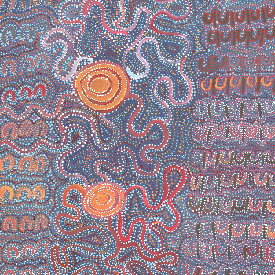 Aboriginal Artwork by Gayle Napangardi Gibson, Mina Mina Jukurrpa - Ngalyipi, 182x107cm