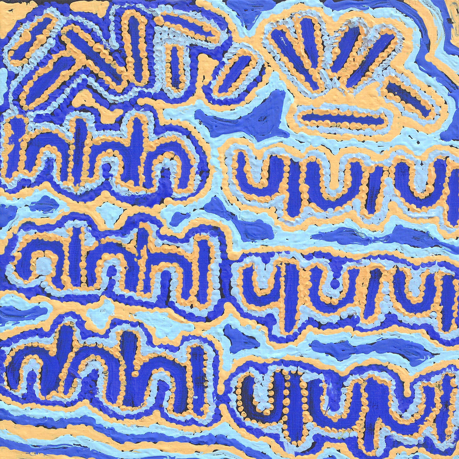 Aboriginal Artwork by Gayle Napangardi Gibson, Mina Mina Jukurrpa - Ngalyipi, 30x30cm