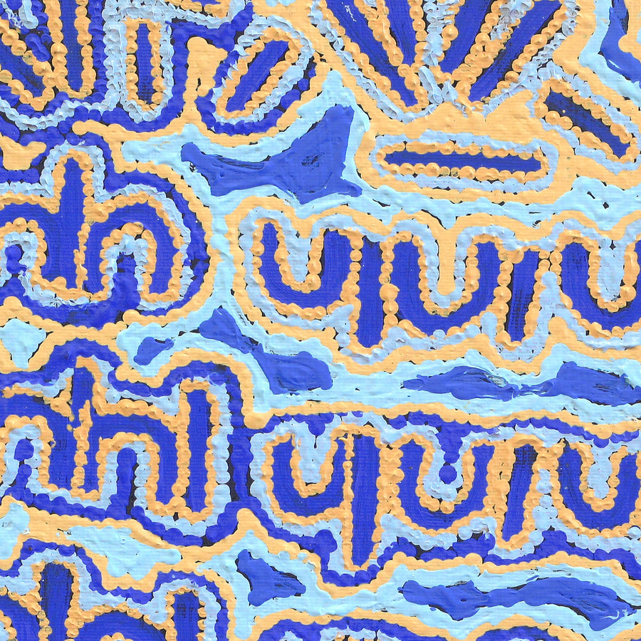 Aboriginal Artwork by Gayle Napangardi Gibson, Mina Mina Jukurrpa - Ngalyipi, 30x30cm