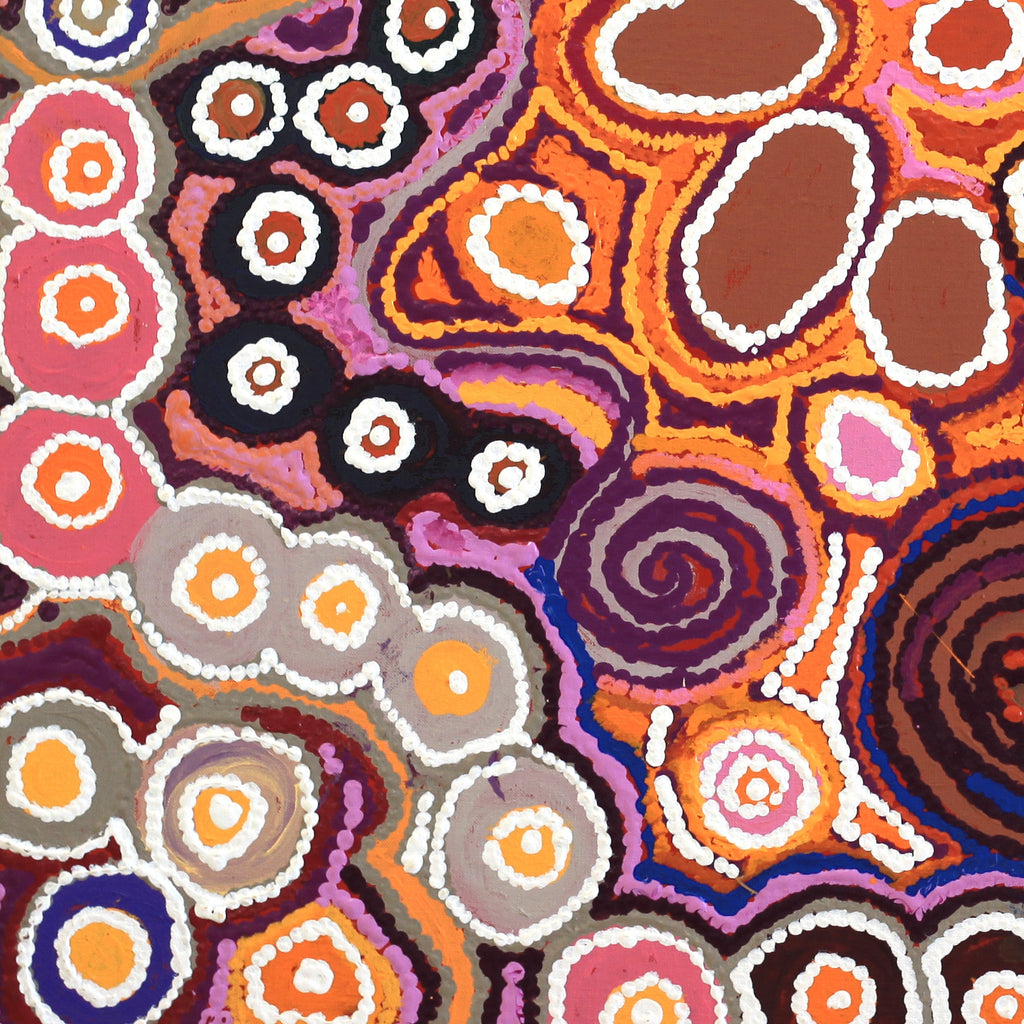 Aboriginal Artwork by Gayle Napangardi Gibson, Mina Mina Jukurrpa - Ngalyipi, 76x76cm