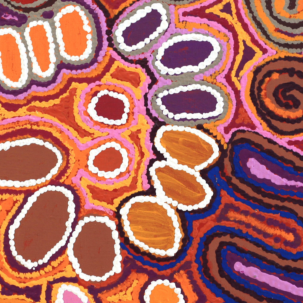 Aboriginal Artwork by Gayle Napangardi Gibson, Mina Mina Jukurrpa - Ngalyipi, 76x76cm