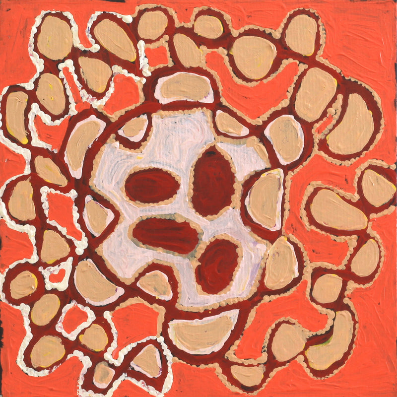 Aboriginal Artwork by Gayle Napangardi Gibson, Mina Mina Jukurrpa - Ngalyipi, 30x30cm
