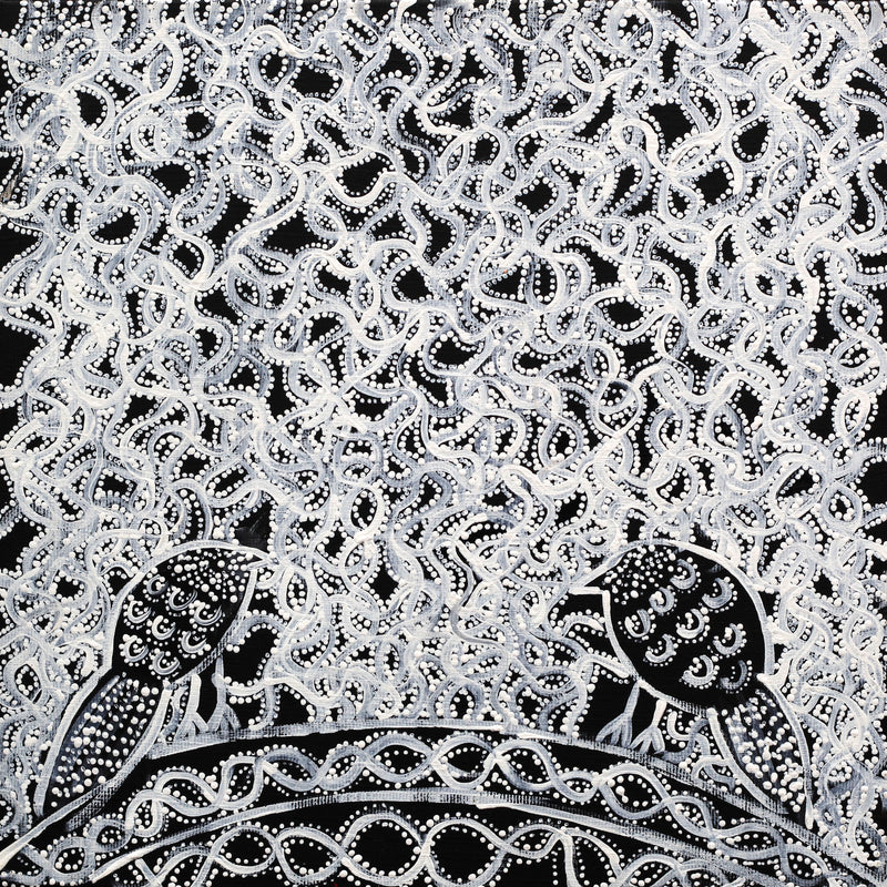 Aboriginal Artwork by Geraldine Napangardi Granites, Jurlpu kuja kalu nyinami Yurntumu-wana, 30x30cm