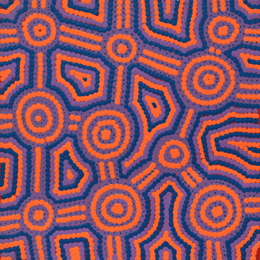Aboriginal Artwork by Geraldine Nangala Gallagher, Yankirri Jukurrpa (Emu Dreaming) - Ngarlikurlangu, 30x30cm