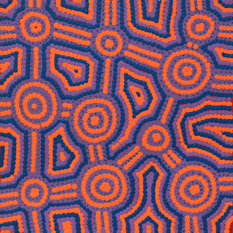 Aboriginal Artwork by Geraldine Nangala Gallagher, Yankirri Jukurrpa (Emu Dreaming) - Ngarlikurlangu, 30x30cm