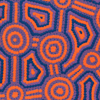 Aboriginal Artwork by Geraldine Nangala Gallagher, Yankirri Jukurrpa (Emu Dreaming) - Ngarlikurlangu, 30x30cm