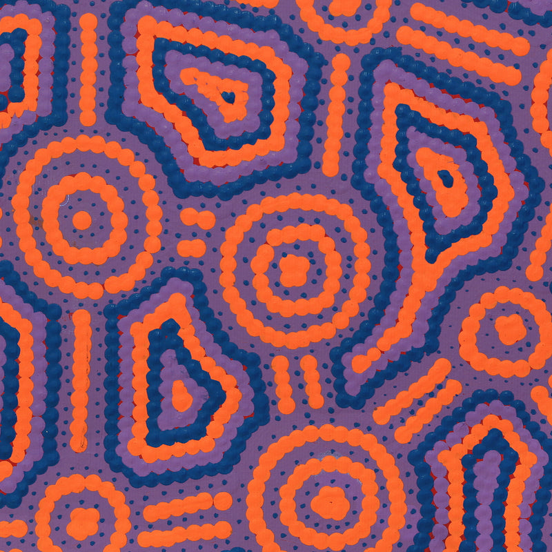 Aboriginal Artwork by Geraldine Nangala Gallagher, Yankirri Jukurrpa (Emu Dreaming) - Ngarlikurlangu, 30x30cm