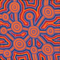 Aboriginal Artwork by Geraldine Nangala Gallagher, Yankirri Jukurrpa (Emu Dreaming) - Ngarlikurlangu, 30x30cm