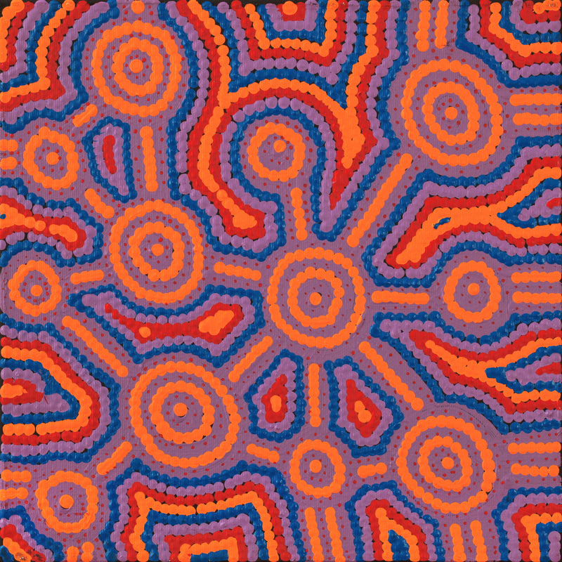 Aboriginal Artwork by Geraldine Nangala Gallagher, Yankirri Jukurrpa (Emu Dreaming) - Ngarlikurlangu, 30x30cm