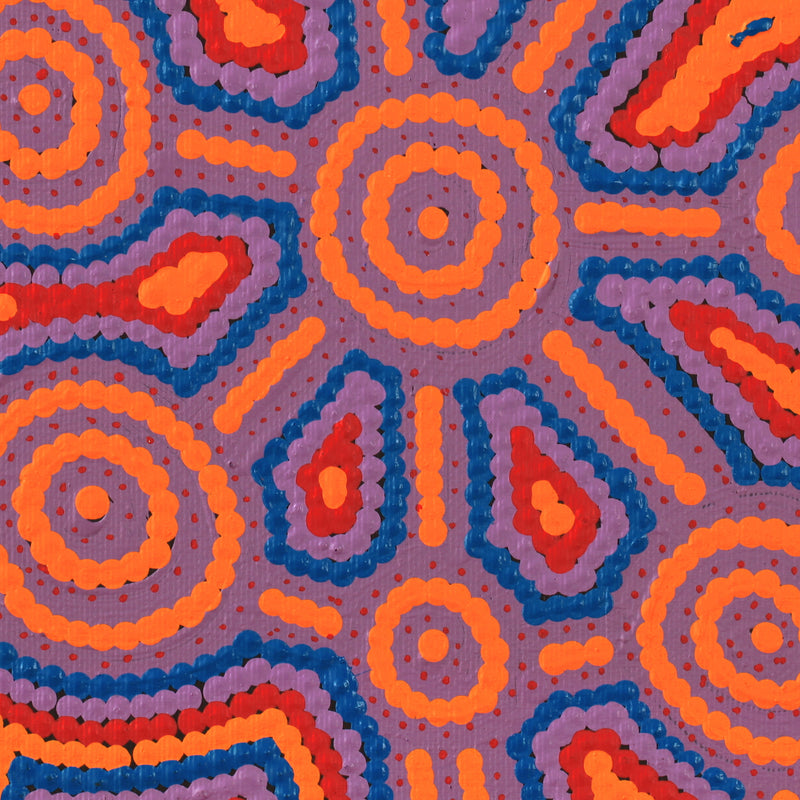 Aboriginal Artwork by Geraldine Nangala Gallagher, Yankirri Jukurrpa (Emu Dreaming) - Ngarlikurlangu, 30x30cm