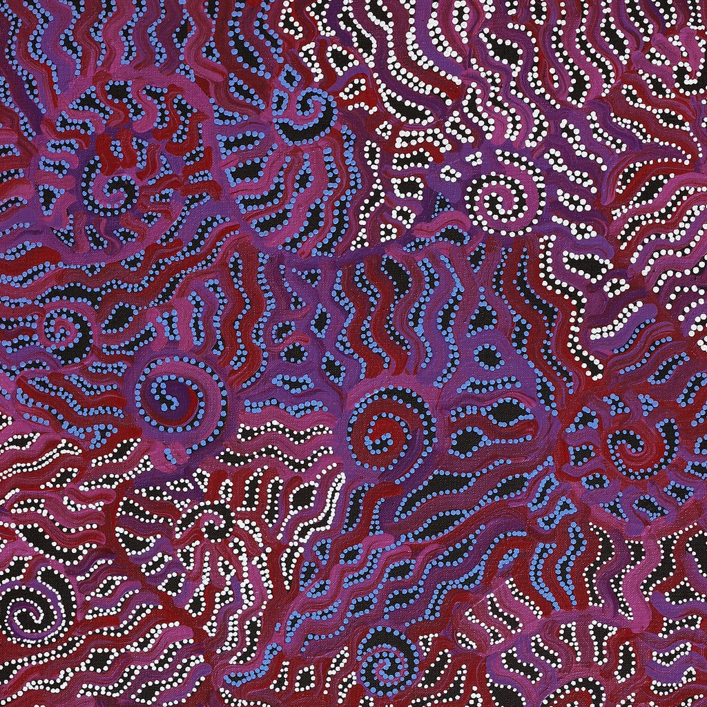 Aboriginal Artwork by Geraldine Nangala Gallagher, Yankirri Jukurrpa (Emu Dreaming), 61x61cm