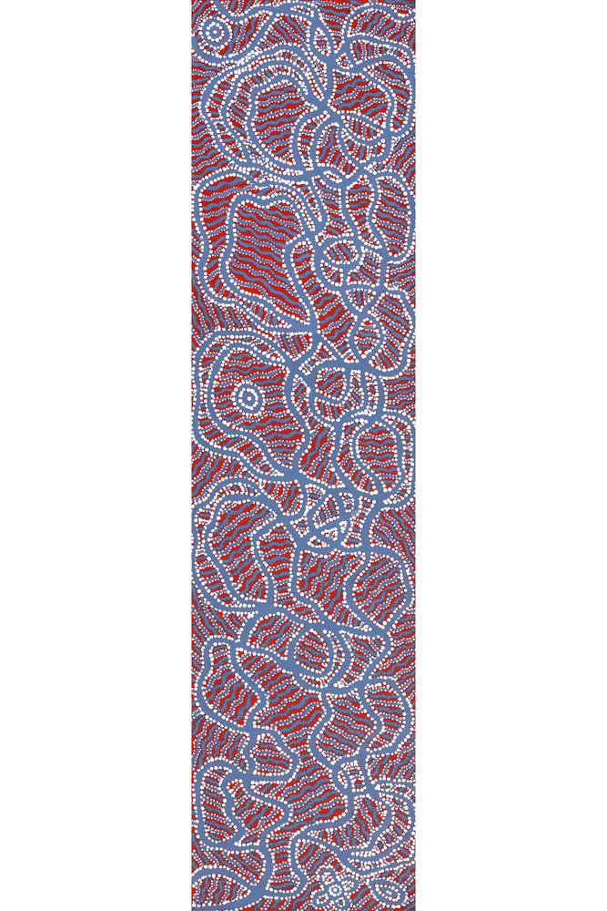 Aboriginal Artwork by Geraldine Napangardi Granites, Ngalyipi Jukurrpa (Snake Vine Dreaming) - Yanjirlpiri, 122x30cm