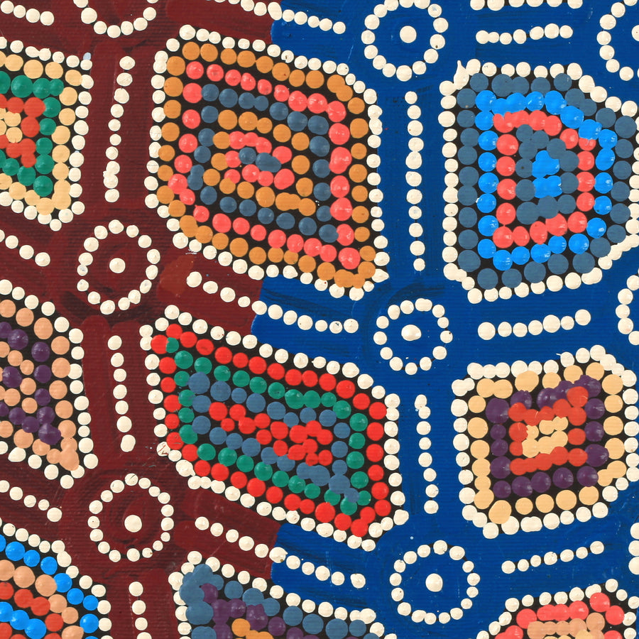 Aboriginal Artwork by Geraldine Nangala Gallagher, Yankirri Jukurrpa (Emu Dreaming) - Ngarlikurlangu, 30x30cm