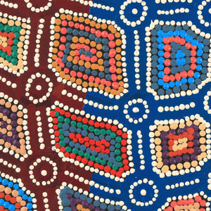 Aboriginal Art by Geraldine Nangala Gallagher, Yankirri Jukurrpa (Emu Dreaming) - Ngarlikurlangu, 30x30cm - ART ARK®