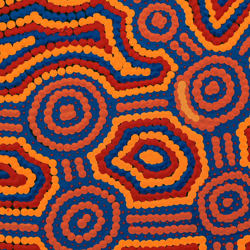 Aboriginal Artwork by Geraldine Nangala Gallagher, Yankirri Jukurrpa (Emu Dreaming) - Ngarlikurlangu, 30x30cm