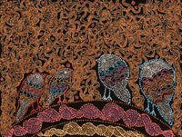 Aboriginal Artwork by Geraldine Napangardi Granites, Ngalyipi Jukurrpa (Snake Vine Dreaming) - Purturlu, 61x46cm