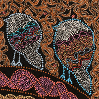 Aboriginal Artwork by Geraldine Napangardi Granites, Ngalyipi Jukurrpa (Snake Vine Dreaming) - Purturlu, 61x46cm