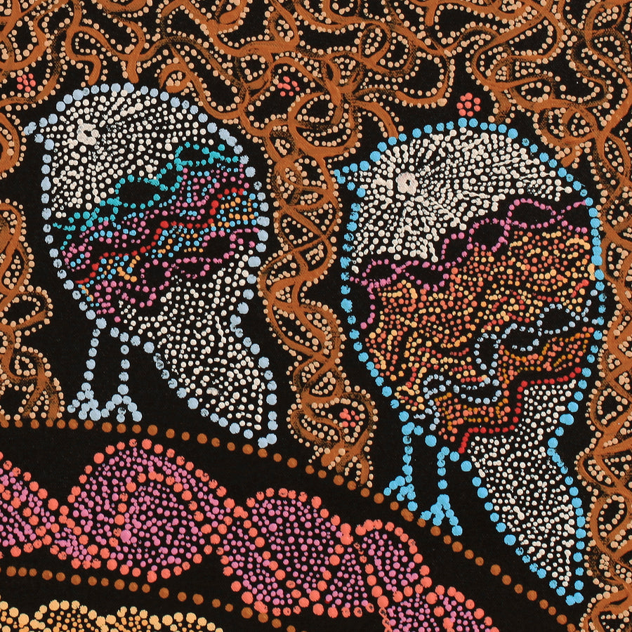 Aboriginal Artwork by Geraldine Napangardi Granites, Ngalyipi Jukurrpa (Snake Vine Dreaming) - Purturlu, 61x46cm