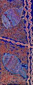 Aboriginal Artwork by Geraldine Napangardi Granites, Ngalyipi Jukurrpa (Snake Vine Dreaming) - Purturlu, 76x30cm - ART ARK®