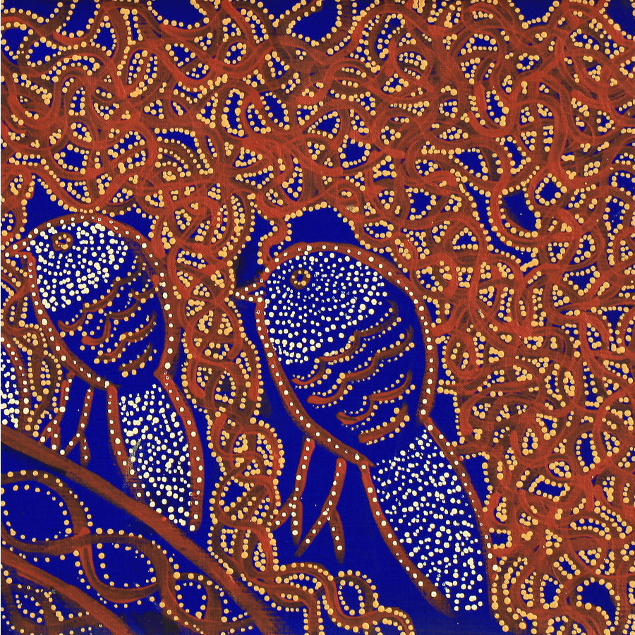 Aboriginal Artwork by Geraldine Napangardi Granites, Ngalyipi Jukurrpa (Snake Vine Dreaming) - Purturlu, 91x30cm