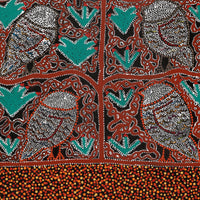 Aboriginal Artwork by Geraldine Napangardi Granites, Jurlpu kuja kalu nyinami Yurntumu-wana (Birds that live around Yuendumu), 91x46cm