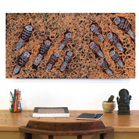 Aboriginal Artwork by Geraldine Napangardi Granites, Ngalyipi Jukurrpa (Snake Vine Dreaming) - Purturlu, 91x46cm