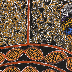 Aboriginal Artwork by Geraldine Napangardi Granites, Jurlpu kuja kalu nyinami Yurntumu-wana (Birds that live around Yuendumu), 91x61cm - ART ARK®