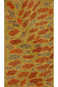 Aboriginal Artwork by Geraldine Napurrurla Langdon, Ngurlu Jukurrpa (Native Seed Dreaming), 107x61cm