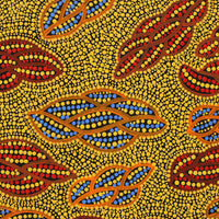 Aboriginal Artwork by Geraldine Napurrurla Langdon, Ngurlu Jukurrpa (Native Seed Dreaming), 107x61cm