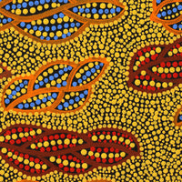 Aboriginal Artwork by Geraldine Napurrurla Langdon, Ngurlu Jukurrpa (Native Seed Dreaming), 107x61cm
