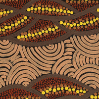 Aboriginal Artwork by Geraldine Napurrurla Langdon, Ngurlu Jukurrpa (Native Seed Dreaming), 91x30cm