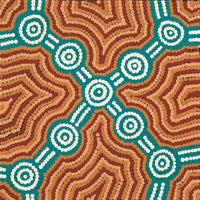 Aboriginal Artwork by Geraldine Nangala Gallagher, Yankirri Jukurrpa (Emu Dreaming) - Ngarlikurlangu, 30x30cm