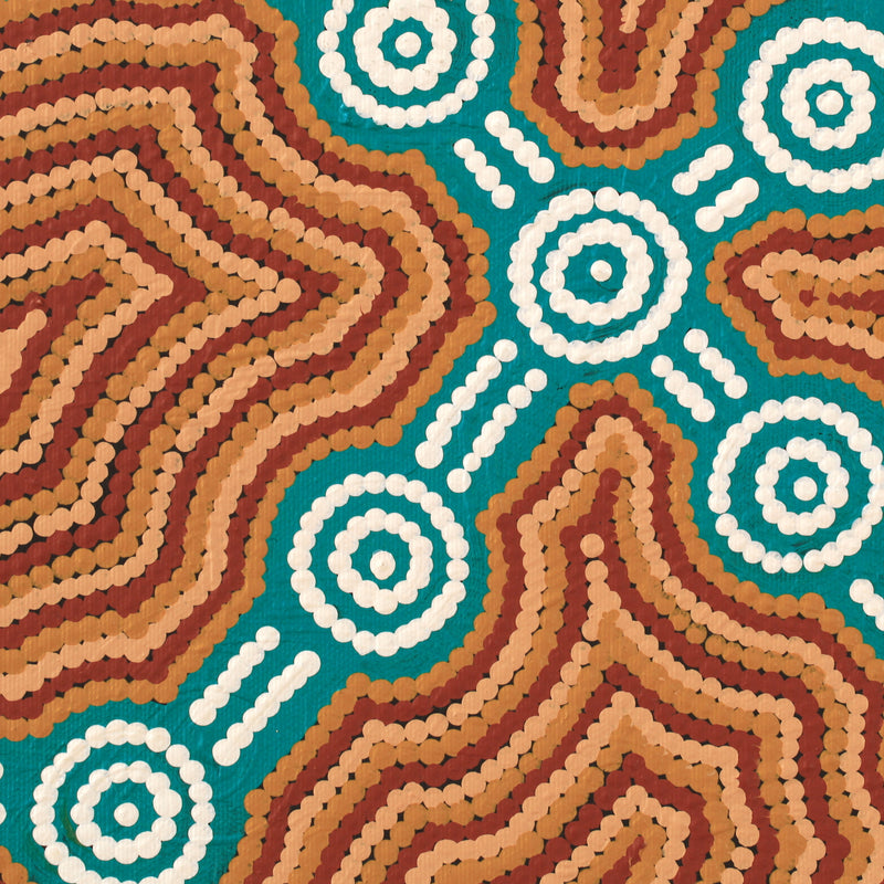 Aboriginal Artwork by Geraldine Nangala Gallagher, Yankirri Jukurrpa (Emu Dreaming) - Ngarlikurlangu, 30x30cm