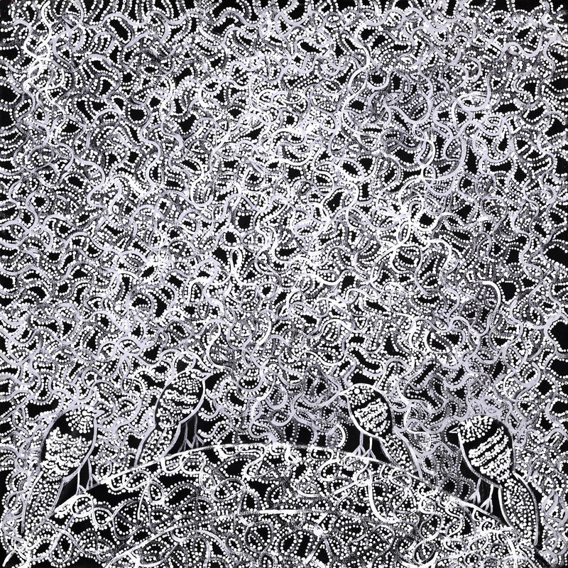 Aboriginal Artwork by Geraldine Napangardi Granites, Jurlpu kuja kalu nyinami Yurntumu-wana, 46x46cm