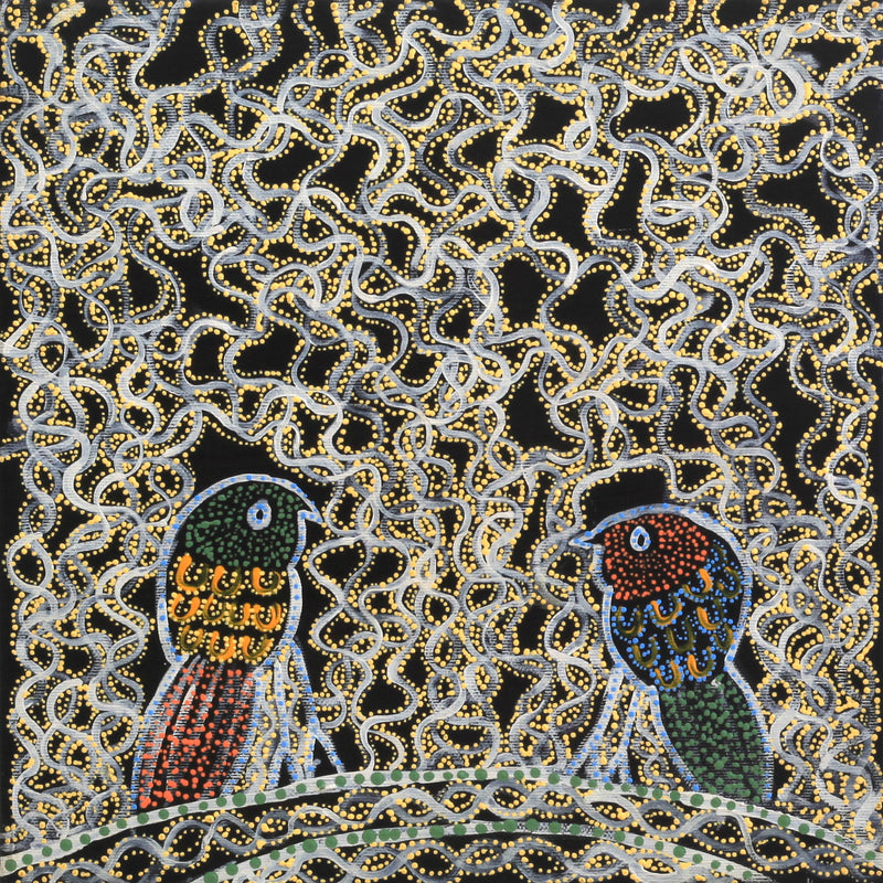 Aboriginal Artwork by Geraldine Napangardi Granites, Jurlpu kuja kalu nyinami Yurntumu-wana, 30x30cm