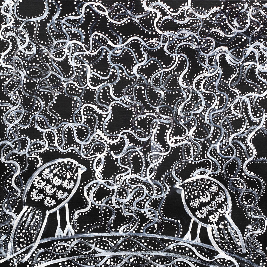 Aboriginal Artwork by Geraldine Napangardi Granites, Jurlpu kuja kalu nyinami Yurntumu-wana, 30x30cm