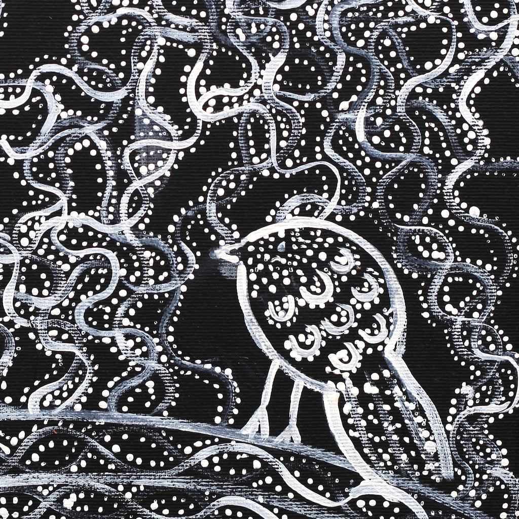 Aboriginal Artwork by Geraldine Napangardi Granites, Jurlpu kuja kalu nyinami Yurntumu-wana, 30x30cm