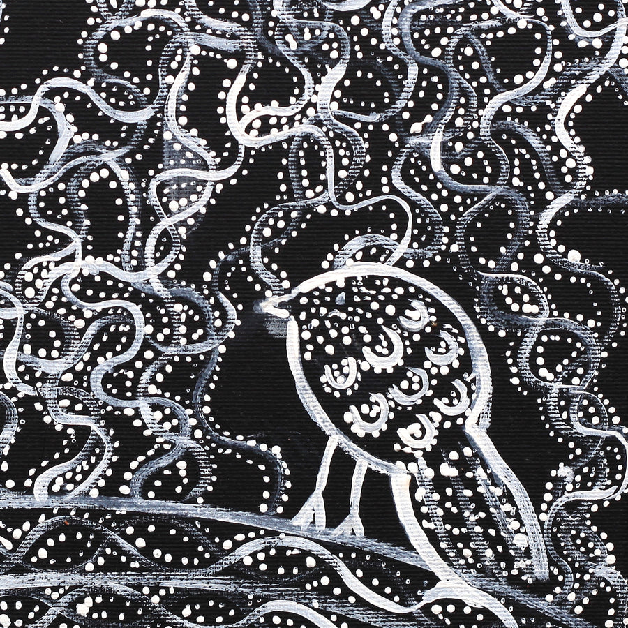 Aboriginal Artwork by Geraldine Napangardi Granites, Jurlpu kuja kalu nyinami Yurntumu-wana, 30x30cm