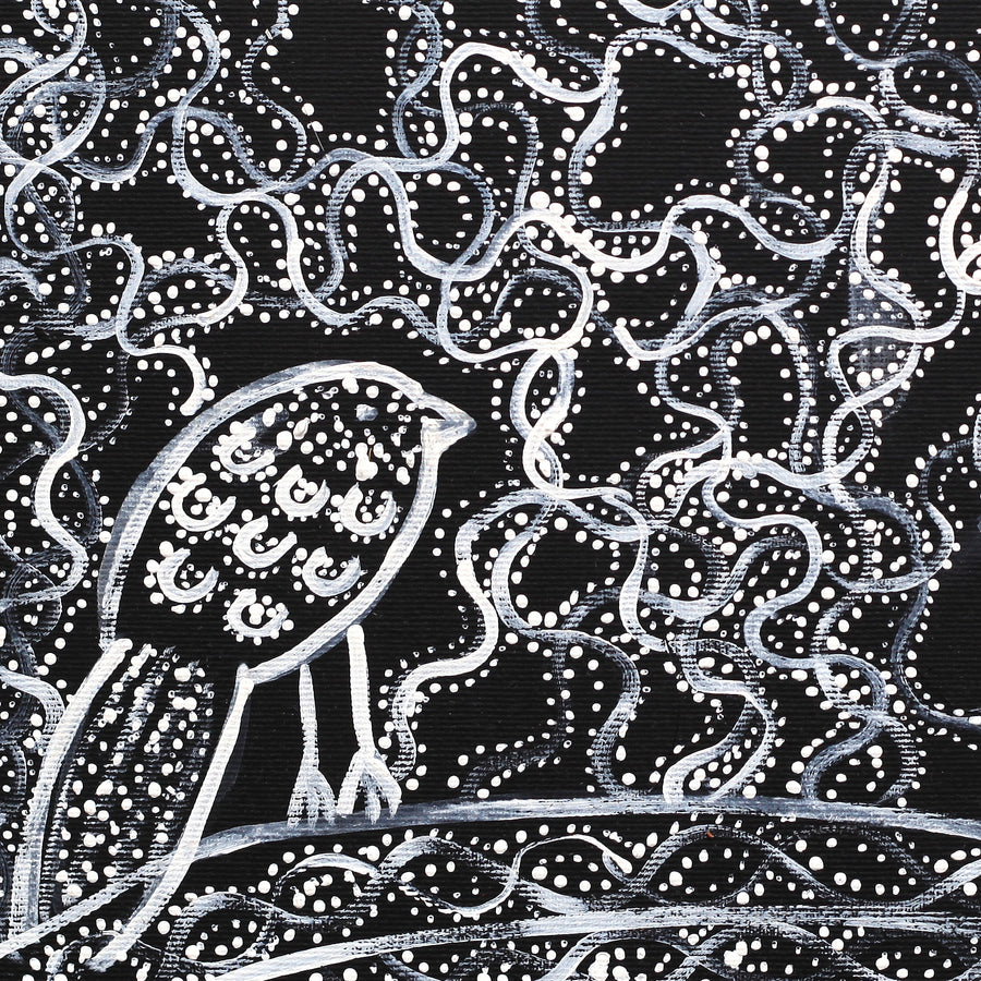 Aboriginal Artwork by Geraldine Napangardi Granites, Jurlpu kuja kalu nyinami Yurntumu-wana, 30x30cm